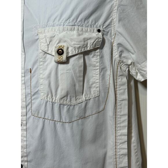 YAR X Ray Men’s White Utility Button Up Shirt XL – Streetwear Minimalist Core - Picture 3 of 10